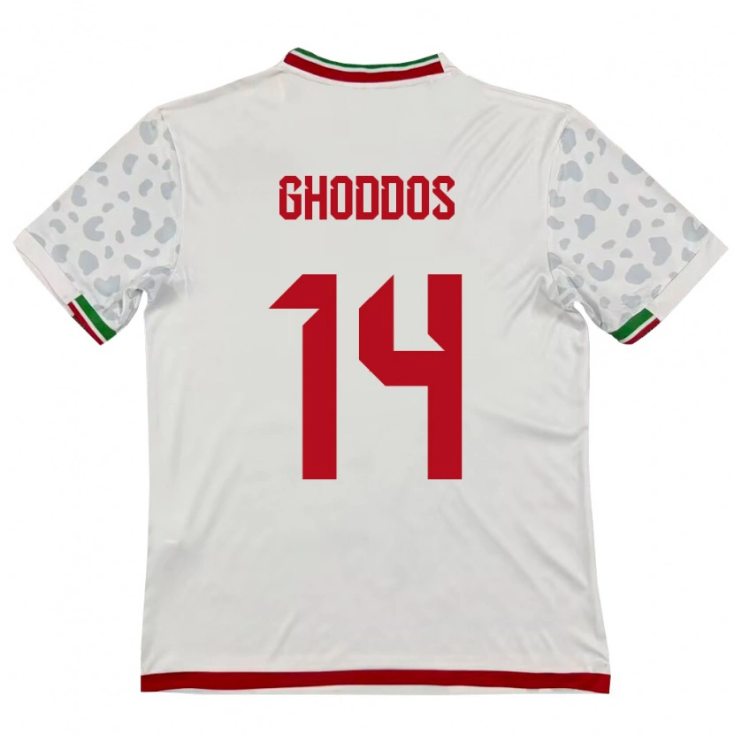 Danxen Pánské Írán Saman Ghoddos #14 Bílá Červená Domů Hráčské Dresy 26-28 Dres