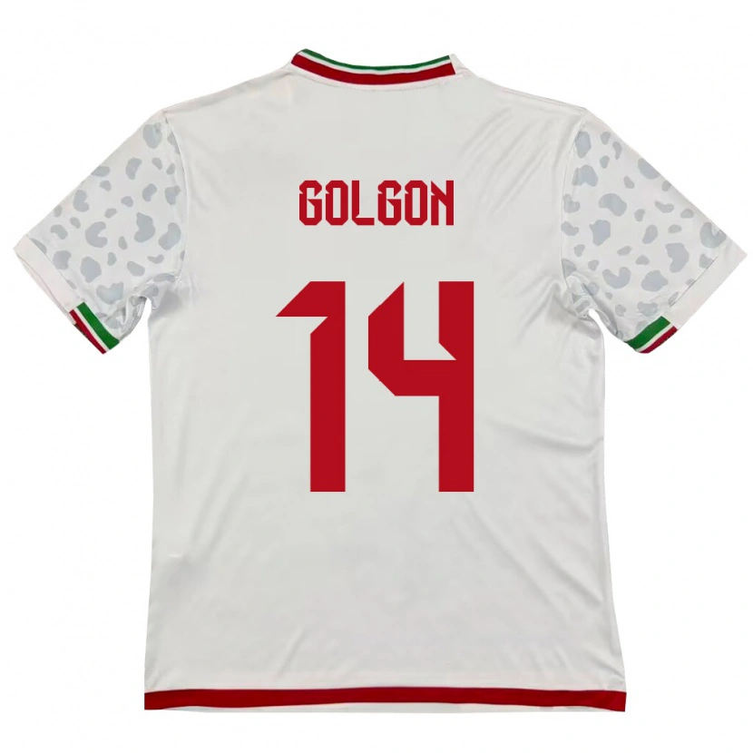 Danxen Pánské Írán Sam Golgon #14 Bílá Červená Domů Hráčské Dresy 26-28 Dres