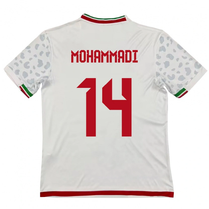 Danxen Pánské Írán Abolfazl Mohammadi #14 Bílá Červená Domů Hráčské Dresy 26-28 Dres