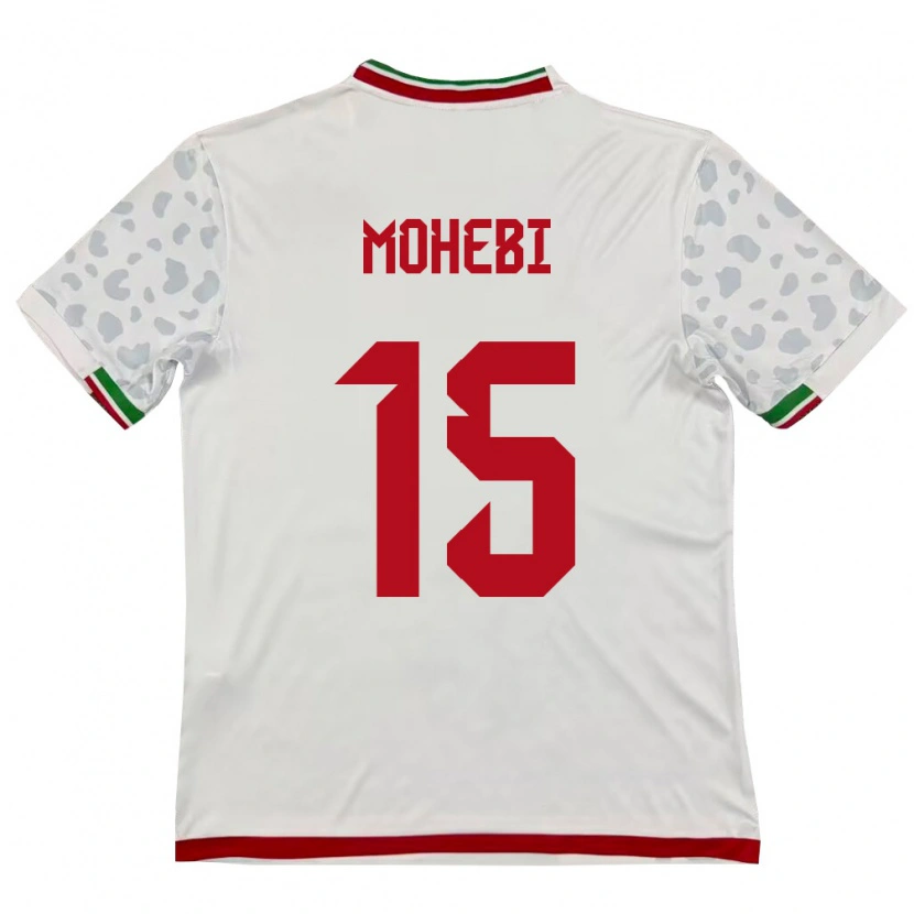 Danxen Pánské Írán Masoud Mohebi #15 Bílá Červená Domů Hráčské Dresy 26-28 Dres