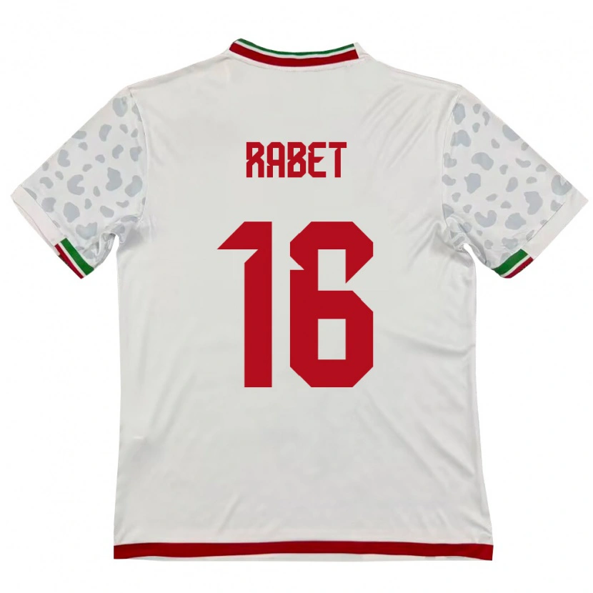 Danxen Pánské Írán Fardin Rabet #16 Bílá Červená Domů Hráčské Dresy 26-28 Dres