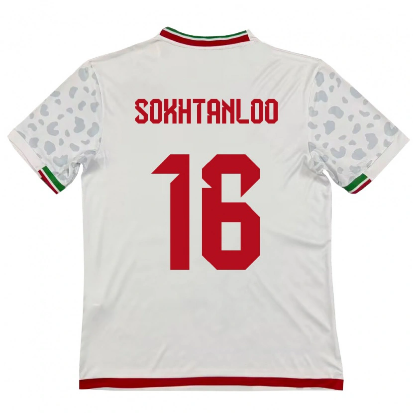 Danxen Pánské Írán Abolfazl Sokhtanloo #16 Bílá Červená Domů Hráčské Dresy 26-28 Dres