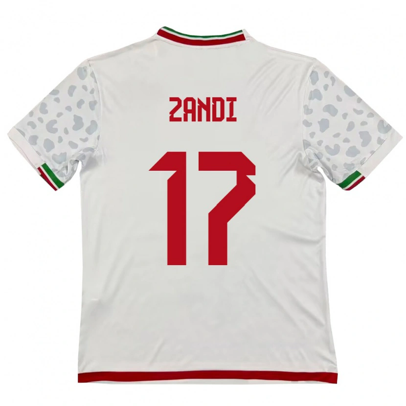 Danxen Pánské Írán Negin Zandi #17 Bílá Červená Domů Hráčské Dresy 26-28 Dres
