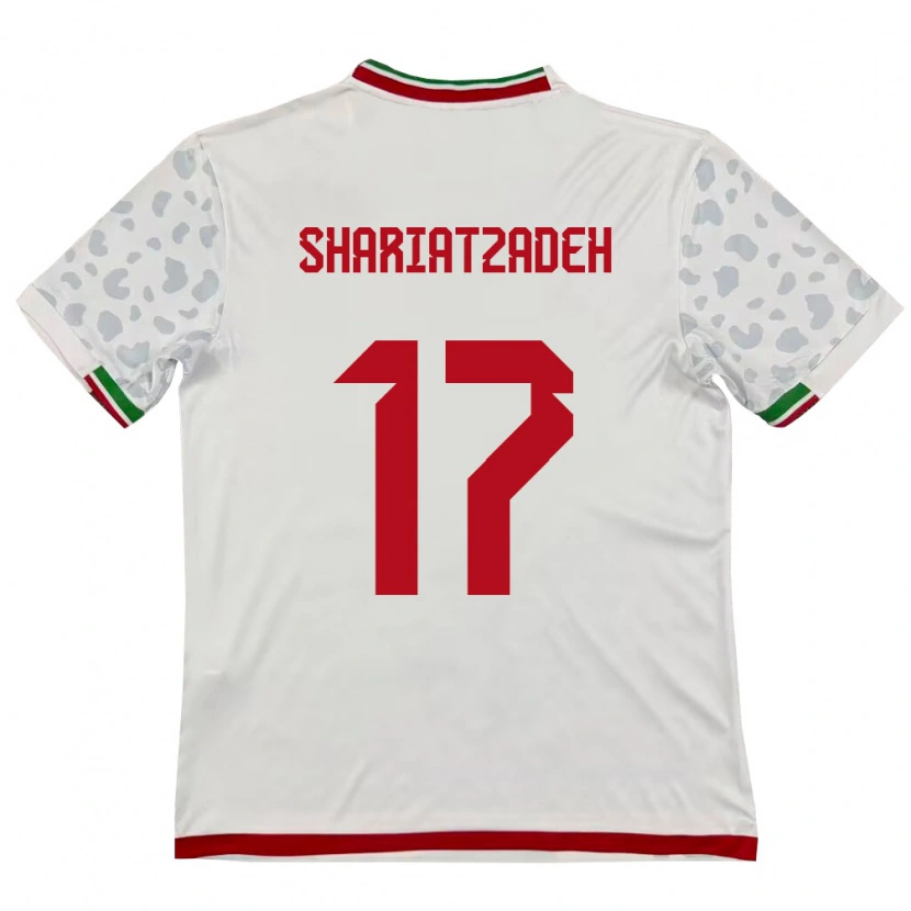 Danxen Pánské Írán Ahmad Shariatzadeh #17 Bílá Červená Domů Hráčské Dresy 26-28 Dres