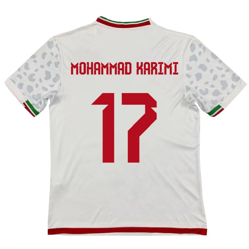 Danxen Pánské Írán Seyed Mohammad Karimi #17 Bílá Červená Domů Hráčské Dresy 26-28 Dres