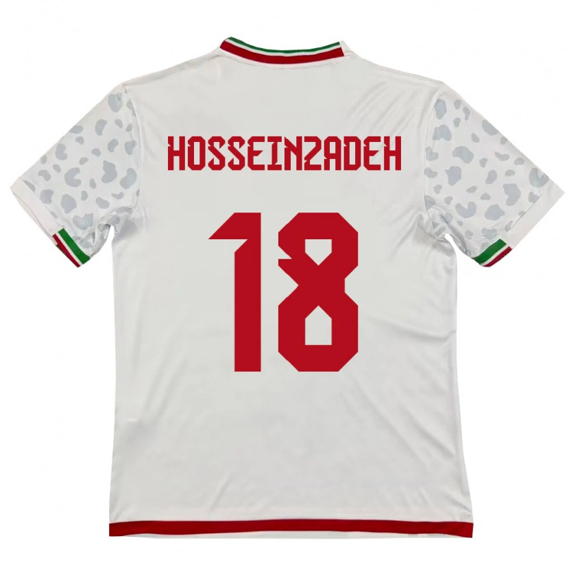 Danxen Pánské Írán Amirhossein Hosseinzadeh #18 Bílá Červená Domů Hráčské Dresy 26-28 Dres