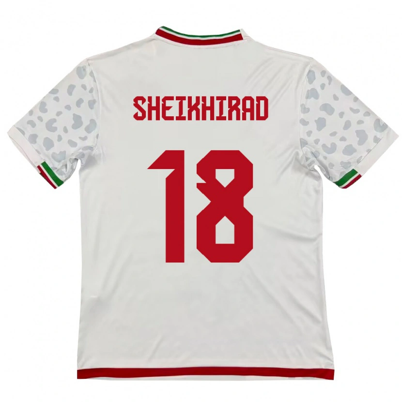 Danxen Pánské Írán Amirreza Sheikhirad #18 Bílá Červená Domů Hráčské Dresy 26-28 Dres