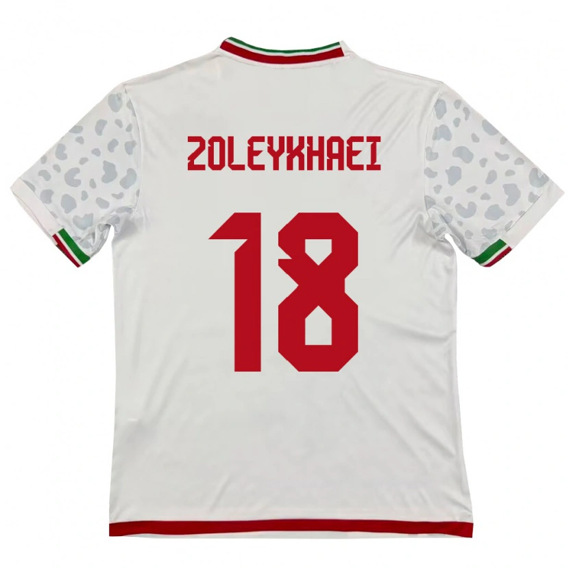 Danxen Pánské Írán Abolfazl Zoleykhaei #18 Bílá Červená Domů Hráčské Dresy 26-28 Dres