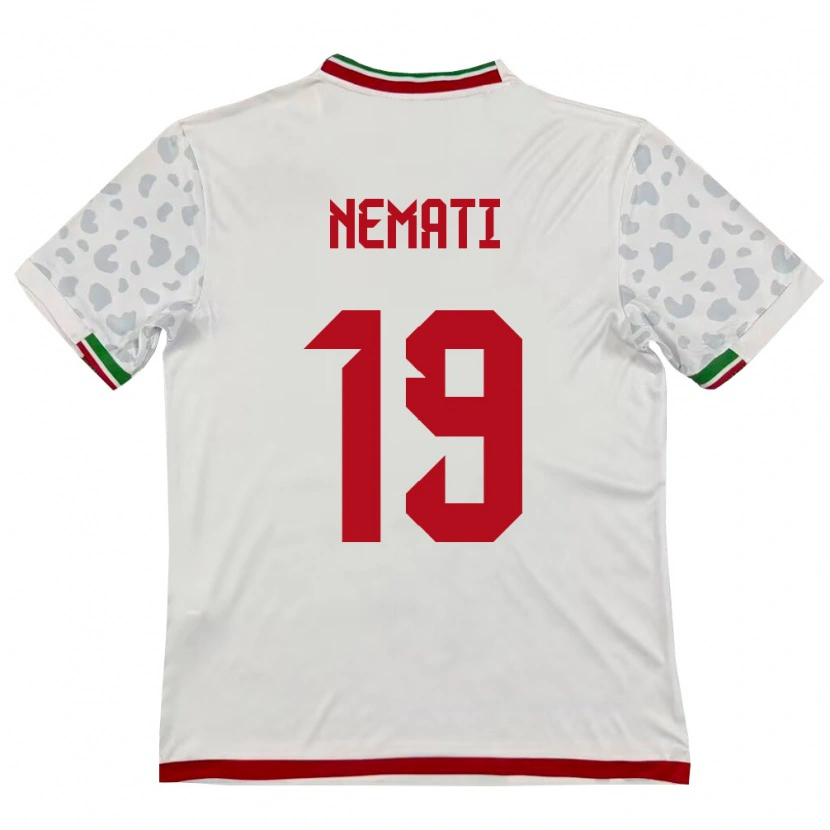Danxen Pánské Írán Ali Nemati #19 Bílá Červená Domů Hráčské Dresy 26-28 Dres