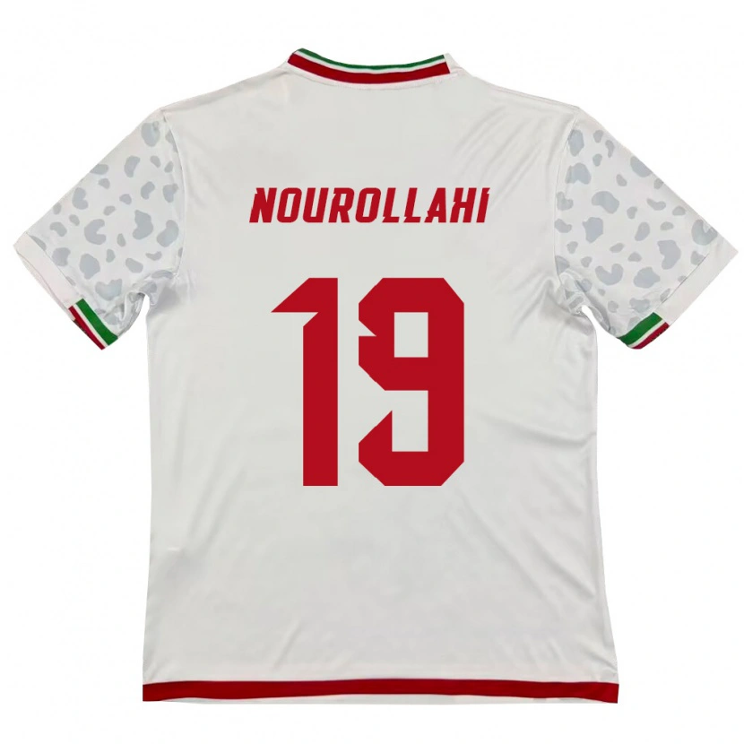 Danxen Pánské Írán Ahmad Nourollahi #19 Bílá Červená Domů Hráčské Dresy 26-28 Dres