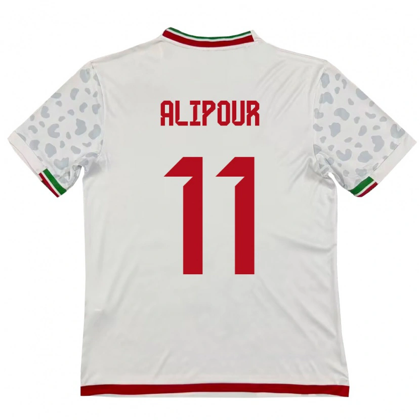 Danxen Pánské Írán Ali Alipour #11 Bílá Červená Domů Hráčské Dresy 26-28 Dres