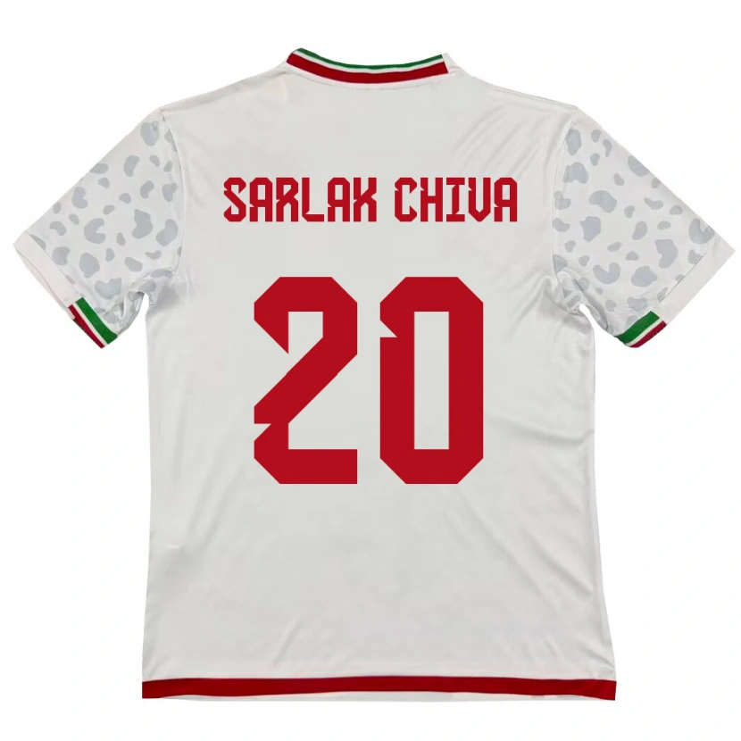 Danxen Pánské Írán Milad Sarlak Chiva #20 Bílá Červená Domů Hráčské Dresy 26-28 Dres