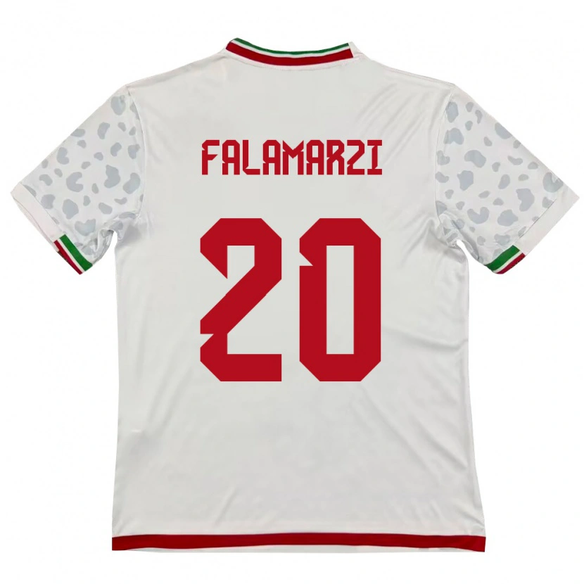 Danxen Pánské Írán Esmaeil Falamarzi #20 Bílá Červená Domů Hráčské Dresy 26-28 Dres