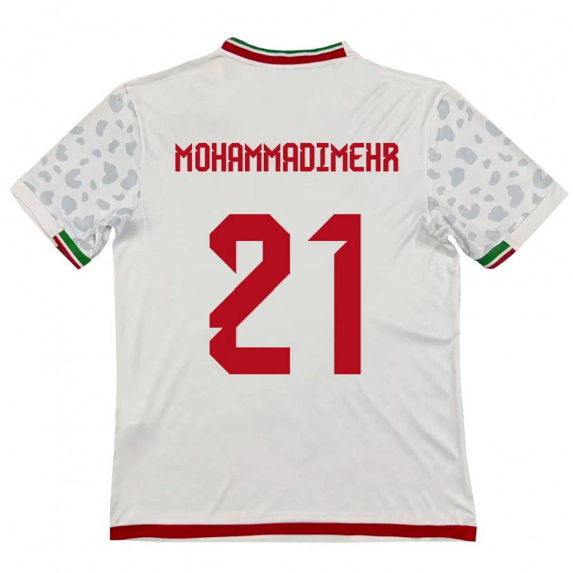 Danxen Pánské Írán Amirtaha Mohammadimehr #21 Bílá Červená Domů Hráčské Dresy 26-28 Dres