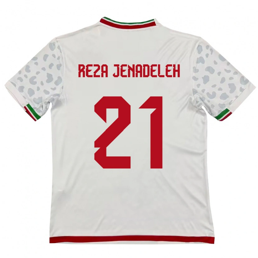 Danxen Pánské Írán Ahmad Reza Jenadeleh #21 Bílá Červená Domů Hráčské Dresy 26-28 Dres