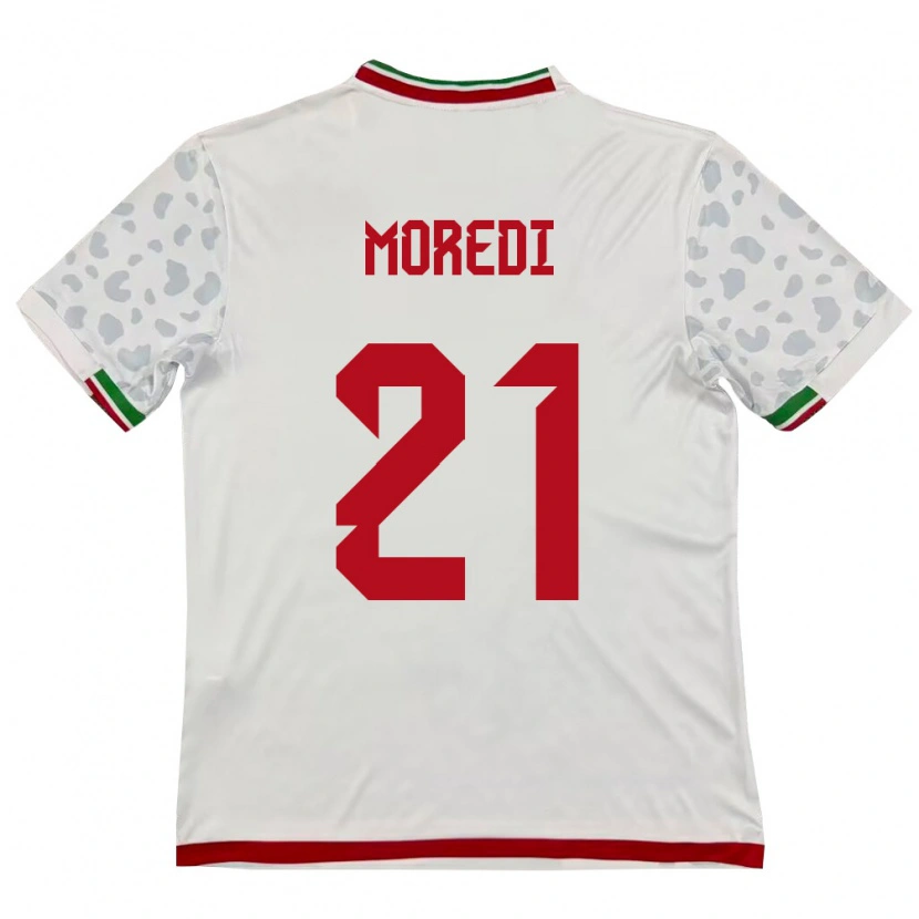 Danxen Pánské Írán Abolfazl Moredi #21 Bílá Červená Domů Hráčské Dresy 26-28 Dres