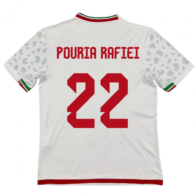 Danxen Pánské Írán Seyed Pouria Rafiei #22 Bílá Červená Domů Hráčské Dresy 26-28 Dres