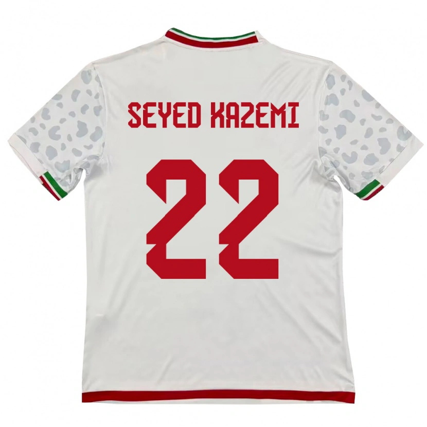 Danxen Pánské Írán Arefeh Seyed Kazemi #22 Bílá Červená Domů Hráčské Dresy 26-28 Dres