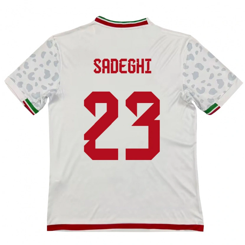 Danxen Pánské Írán Mohammadhossein Sadeghi #23 Bílá Červená Domů Hráčské Dresy 26-28 Dres