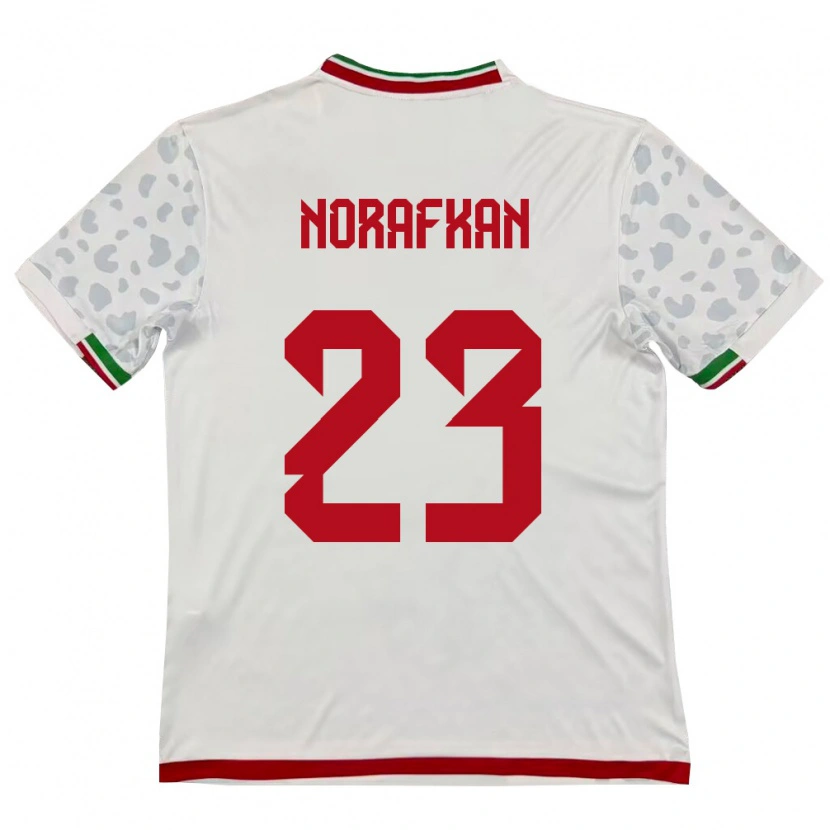 Danxen Pánské Írán Omid Norafkan #23 Bílá Červená Domů Hráčské Dresy 26-28 Dres