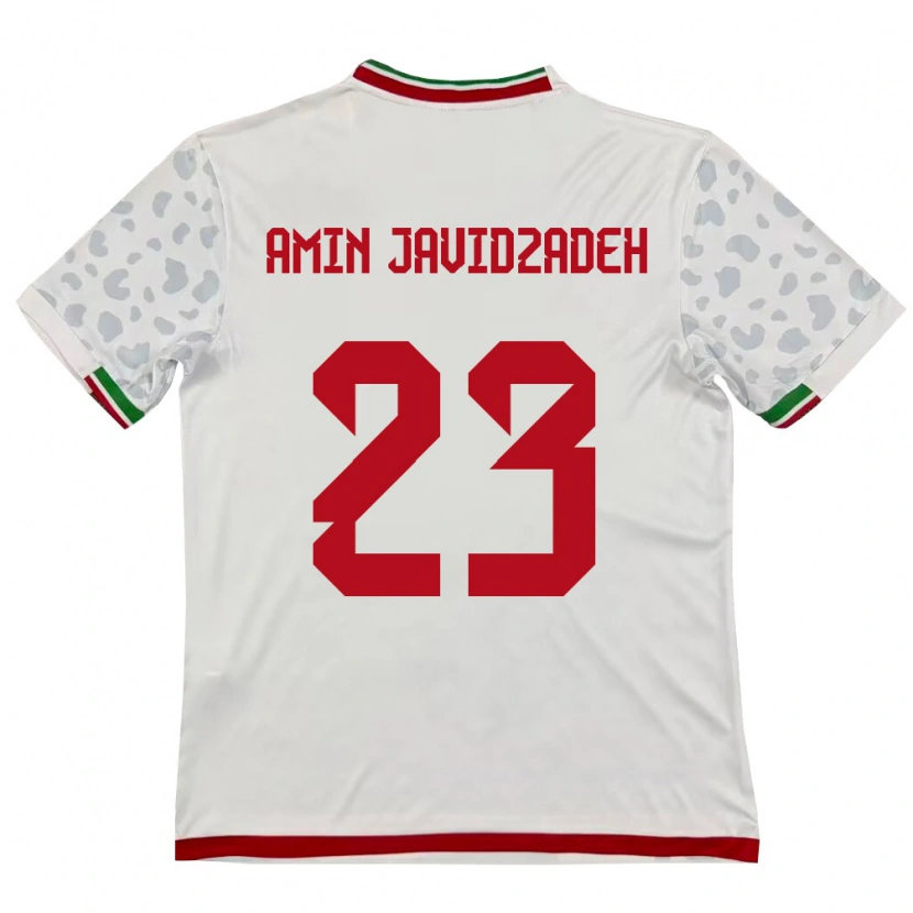 Danxen Pánské Írán Mohammad Amin Javidzadeh #23 Bílá Červená Domů Hráčské Dresy 26-28 Dres