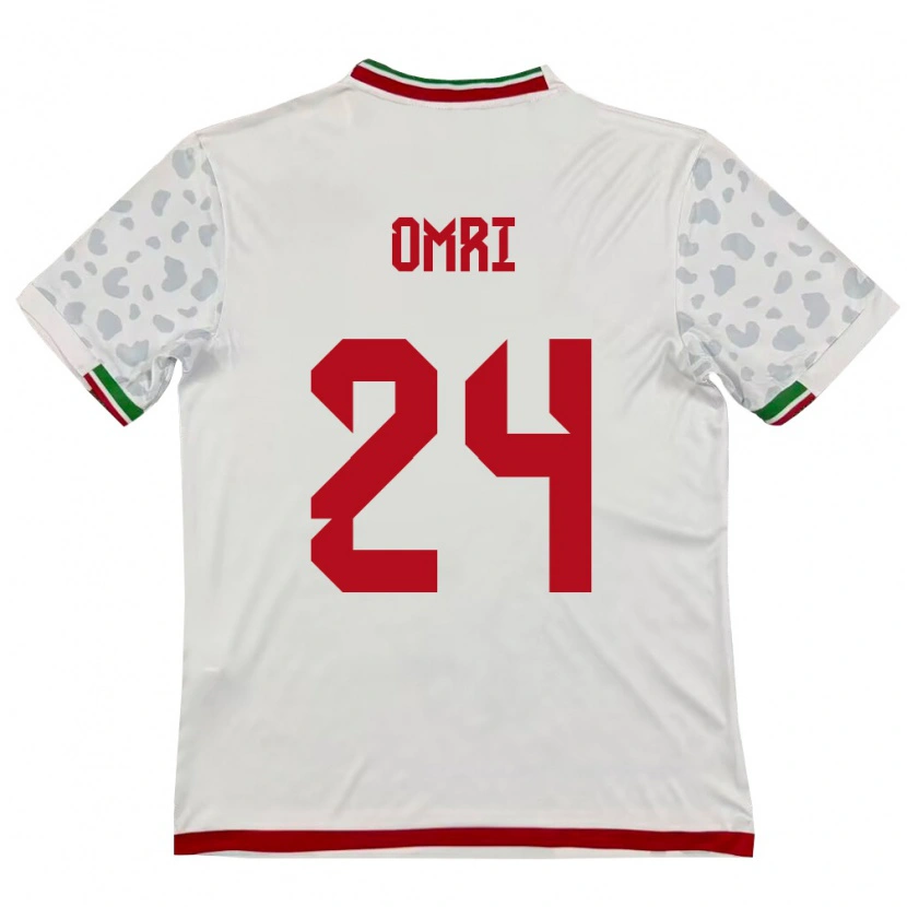 Danxen Pánské Írán Mohammad Omri #24 Bílá Červená Domů Hráčské Dresy 26-28 Dres