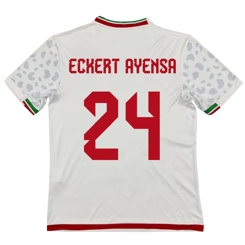 Danxen Pánské Írán Dennis Eckert Ayensa #24 Bílá Červená Domů Hráčské Dresy 26-28 Dres