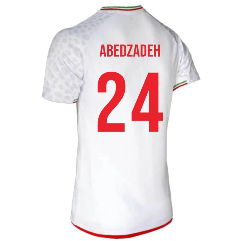 Danxen Pánské Írán Amir Abedzadeh #24 Bílá Červená Domů Hráčské Dresy 26-28 Dres