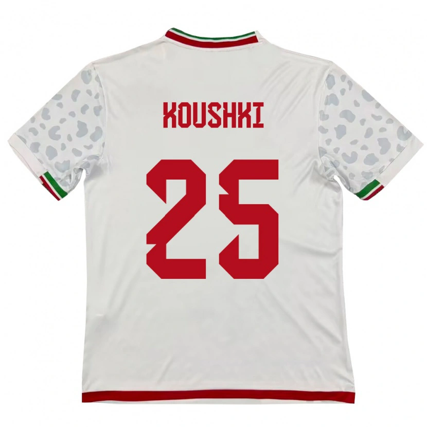 Danxen Pánské Írán Alireza Koushki #25 Bílá Červená Domů Hráčské Dresy 26-28 Dres