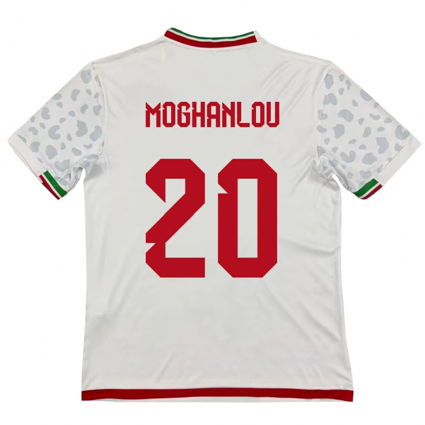 Danxen Pánské Írán Shahriar Moghanlou #20 Bílá Červená Domů Hráčské Dresy 26-28 Dres