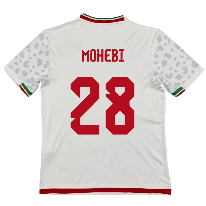 Danxen Pánské Írán Mohammadmehdi Mohebi #28 Bílá Červená Domů Hráčské Dresy 26-28 Dres