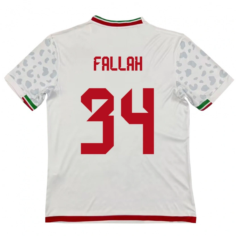 Danxen Pánské Írán Saman Fallah #34 Bílá Červená Domů Hráčské Dresy 26-28 Dres