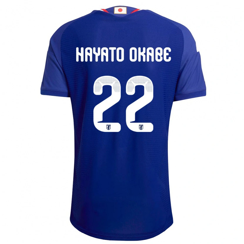 Danxen Pánské Japonsko Tariqkani Hayato Okabe #22 Modrá Bílá Červená Domů Hráčské Dresy 26-28 Dres