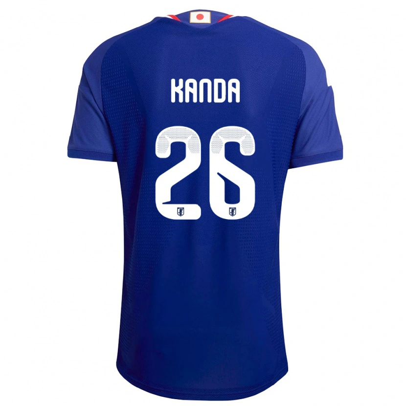 Danxen Pánské Japonsko Hiroto Kanda #26 Modrá Bílá Červená Domů Hráčské Dresy 26-28 Dres