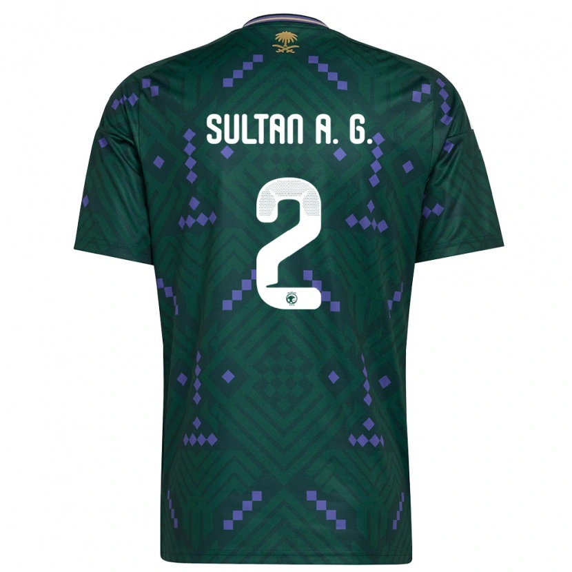 Danxen Pánské Saúdská Arábie Sultan Al-Ghannam #2 Zelená Fialová Bílá Domů Hráčské Dresy 26-28 Dres