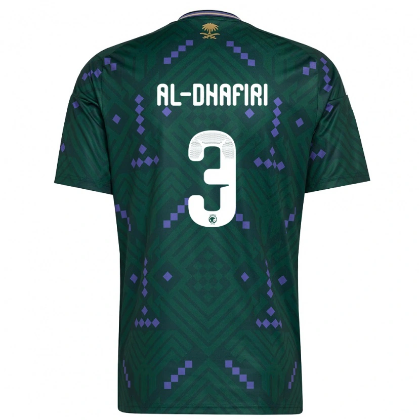 Danxen Pánské Saúdská Arábie Yasser Al-Dhafiri #3 Zelená Fialová Bílá Domů Hráčské Dresy 26-28 Dres