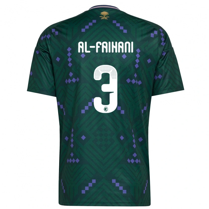 Danxen Pánské Saúdská Arábie Nasser Al-Faihani #3 Zelená Fialová Bílá Domů Hráčské Dresy 26-28 Dres