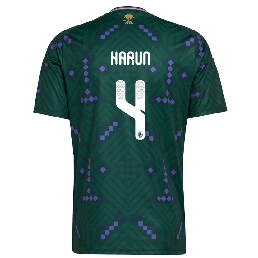 Danxen Pánské Saúdská Arábie Saud Haroun #4 Zelená Fialová Bílá Domů Hráčské Dresy 26-28 Dres