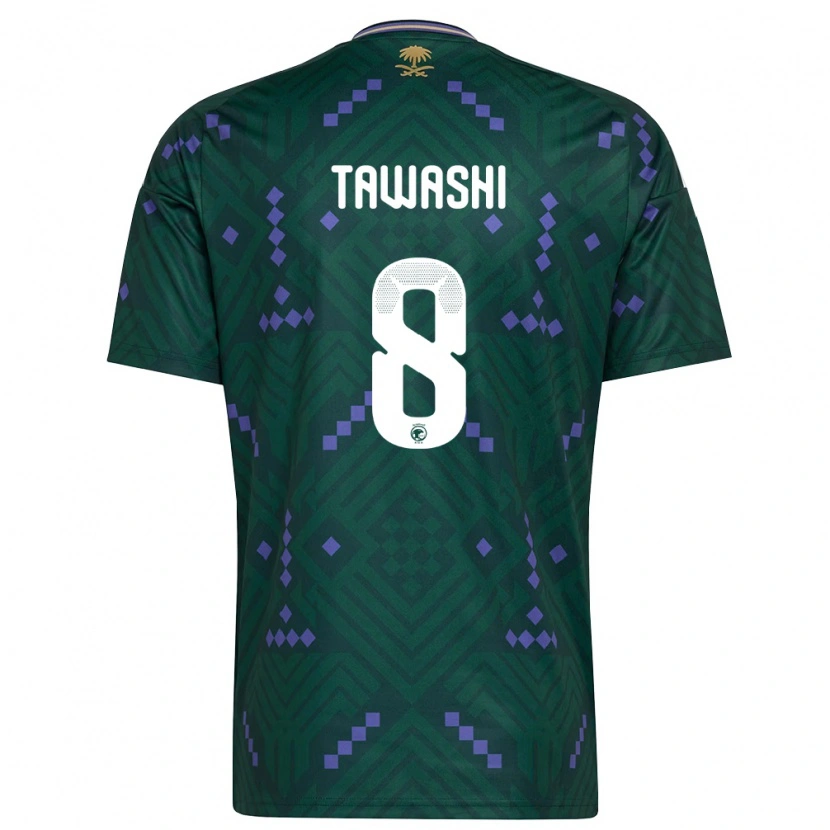 Danxen Pánské Saúdská Arábie Maher Tawashi #8 Zelená Fialová Bílá Domů Hráčské Dresy 26-28 Dres