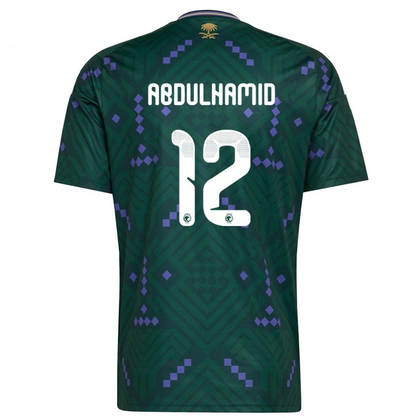 Danxen Pánské Saúdská Arábie Saud Abdulhamid #12 Zelená Fialová Bílá Domů Hráčské Dresy 26-28 Dres