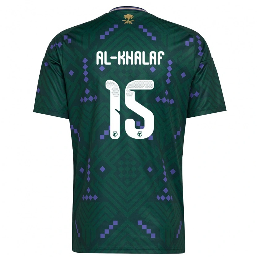 Danxen Pánské Saúdská Arábie Mohammed Al-Khalaf #15 Zelená Fialová Bílá Domů Hráčské Dresy 26-28 Dres