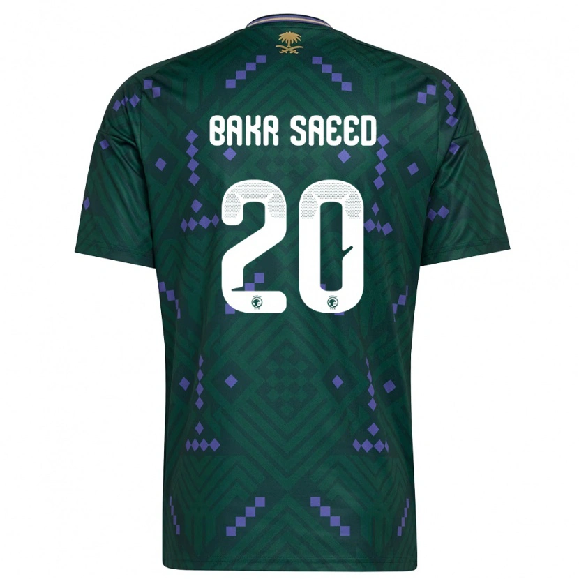 Danxen Pánské Saúdská Arábie Abubaker Saeed #20 Zelená Fialová Bílá Domů Hráčské Dresy 26-28 Dres