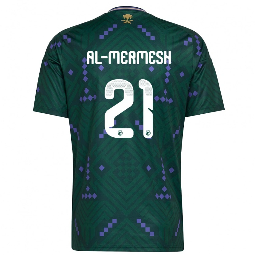Danxen Pánské Saúdská Arábie Osama Al-Mermesh #21 Zelená Fialová Bílá Domů Hráčské Dresy 26-28 Dres