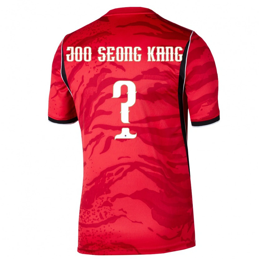 Danxen Pánské Jižní Korea Seong-Joo Kang #0 Červená Bílá Černá Domů Hráčské Dresy 26-28 Dres