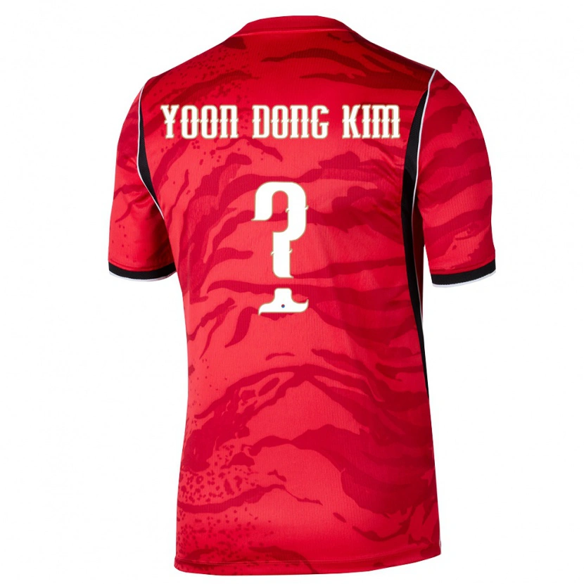 Danxen Pánské Jižní Korea Dong-Yoon Kim #0 Červená Bílá Černá Domů Hráčské Dresy 26-28 Dres