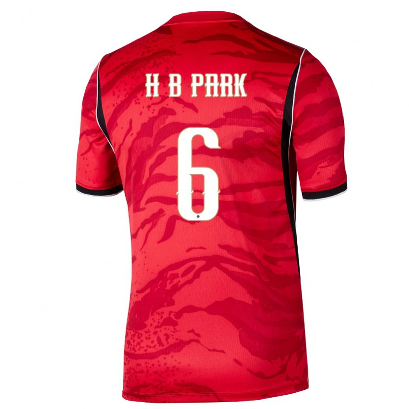 Danxen Pánské Jižní Korea Park Hyeon Bin #6 Červená Bílá Černá Domů Hráčské Dresy 26-28 Dres