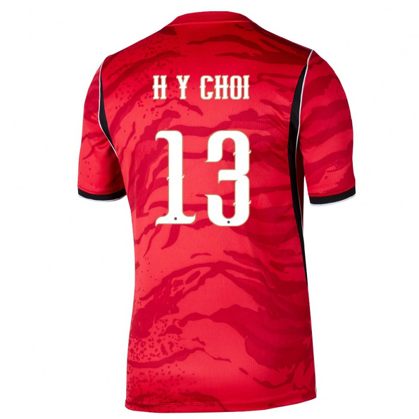 Danxen Pánské Jižní Korea Ye-Hoon Choi #13 Červená Bílá Černá Domů Hráčské Dresy 26-28 Dres