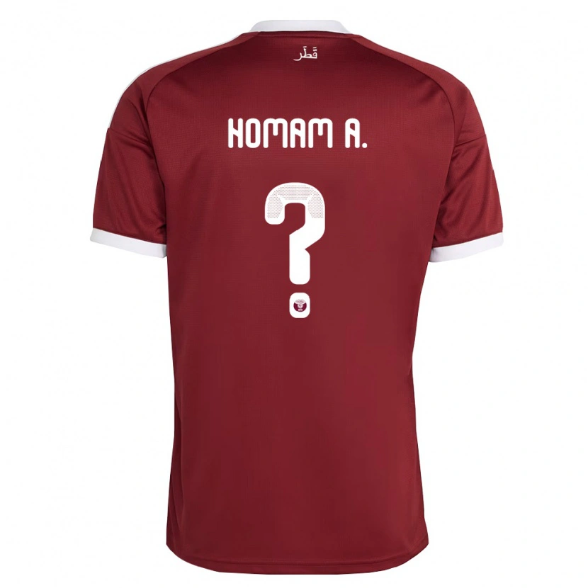 Danxen Pánské Katar Homam Ahmad #0 Červená Vínová Bílá Domů Hráčské Dresy 26-28 Dres