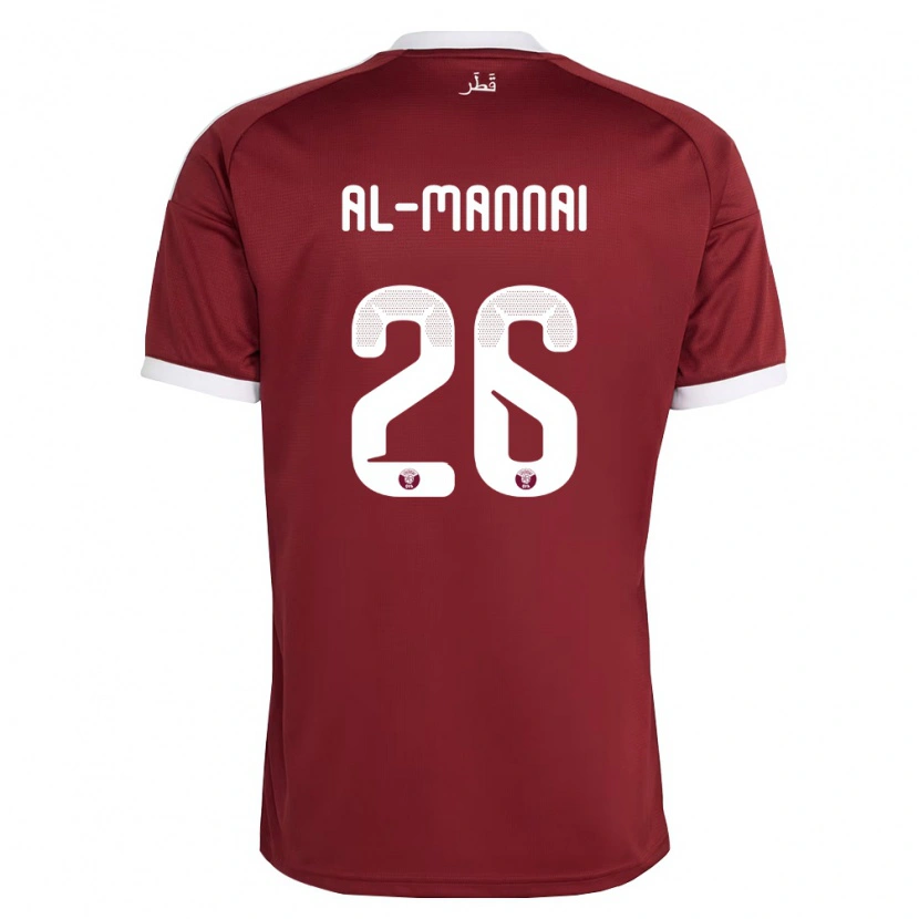 Danxen Pánské Katar Mohamed Al-Mannai #26 Červená Vínová Bílá Domů Hráčské Dresy 26-28 Dres