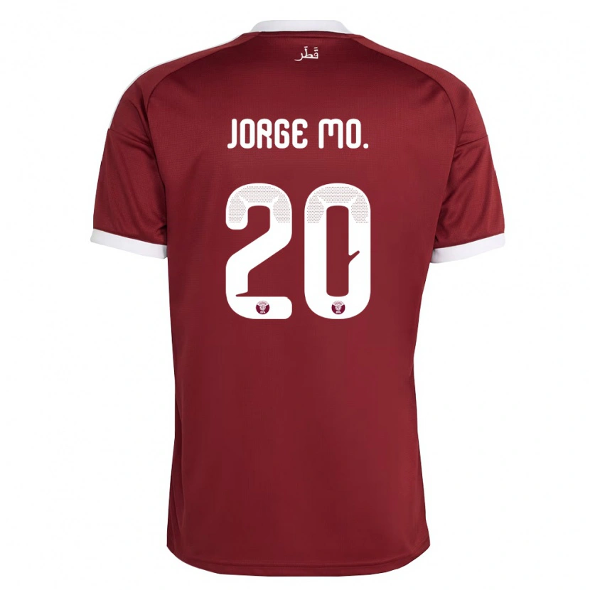 Danxen Pánské Katar Jorge Diego Jordan Mo. #20 Červená Vínová Bílá Domů Hráčské Dresy 26-28 Dres